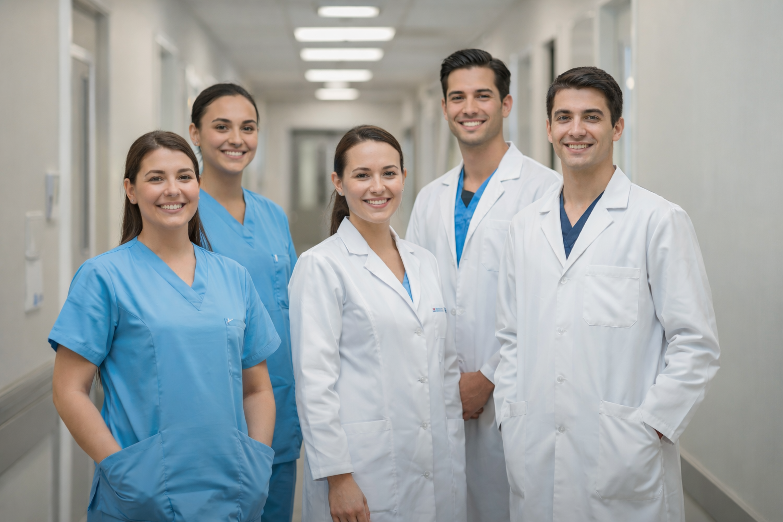 yasli bakim merkezinde calisan saglik personeli ekibi